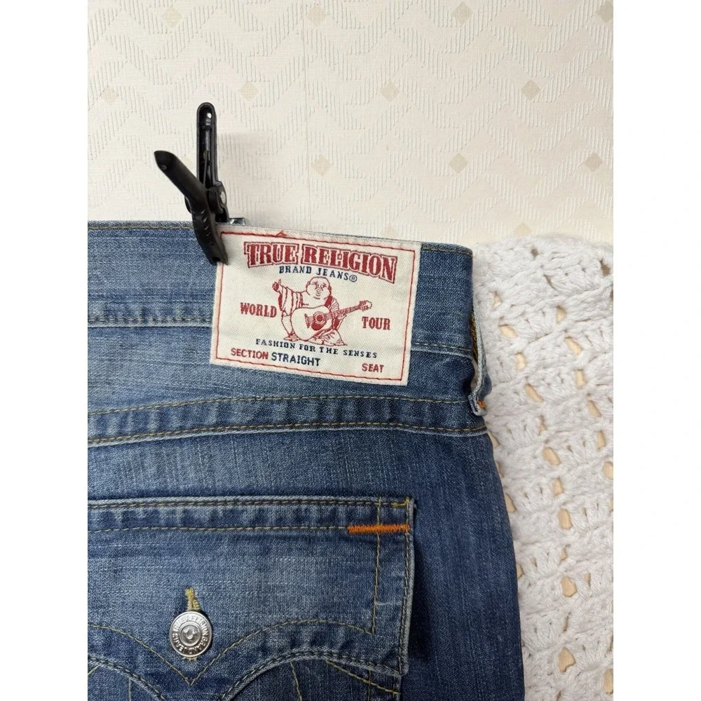True Religion World Tour Men's Jeans Tag 42 Fits W44 L34 Blue Denim Straight Leg